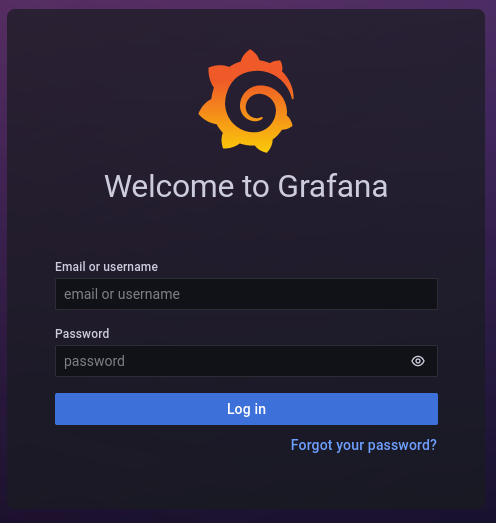 Grafana login prompt