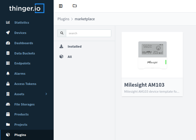 Milesight AM103 Plugin Installation into Thinger.io